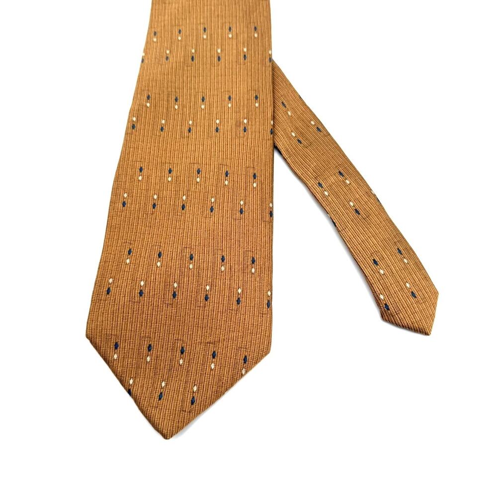 Jos. A. Bank Corporate Collection 100% silk geometric tie gold/yellow/blue 58"